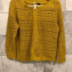 Loft sweater open cardigan yellow size S